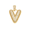 Jewelry Copper Zircon Goldplated Letter Clavicle Chain Pendant With Ochain And Electroplating Treatment