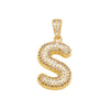 Jewelry Copper Zircon Goldplated Letter Clavicle Chain Pendant With Ochain And Electroplating Treatment