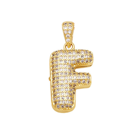 Jewelry Copper Zircon Goldplated Letter Clavicle Chain Pendant With Ochain And Electroplating Treatment