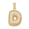 Jewelry Copper Zircon Goldplated Letter Clavicle Chain Pendant With Ochain And Electroplating Treatment
