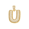 Jewelry Copper Zircon Goldplated Letter Clavicle Chain Pendant With Ochain And Electroplating Treatment