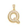 Jewelry Copper Zircon Goldplated Letter Clavicle Chain Pendant With Ochain And Electroplating Treatment