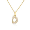 Jewelry Copper Zirconia Arabic Letter Pendant Necklace Personality Hip Hop O Chain