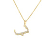 Jewelry Copper Zirconia Arabic Letter Pendant Necklace Personality Hip Hop O Chain