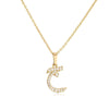 Jewelry Copper Zirconia Arabic Letter Pendant Necklace Personality Hip Hop O Chain