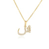 Jewelry Copper Zirconia Arabic Letter Pendant Necklace Personality Hip Hop O Chain