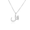 Jewelry Copper Zirconia Arabic Letter Pendant Necklace Personality Hip Hop O Chain