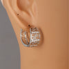 Jewelry Copperzinc Alloy Inlaid Zircon Geometric Pattern Circle Earrings For Women With Electroplating