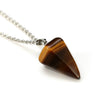 Jewelry Crystal Agate Pendant Necklace Geometric Hexagonal Column Conical Design