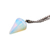 Jewelry Crystal Agate Pendant Necklace Geometric Hexagonal Column Conical Design