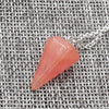 Jewelry Crystal Agate Pendant Necklace Geometric Hexagonal Column Conical Design