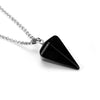 Jewelry Crystal Agate Pendant Necklace Geometric Hexagonal Column Conical Design