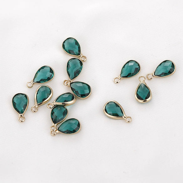 Jewelry Crystal Glass Transparent Phnom Drop Cutting Surface Metal Electroplating Matching Material