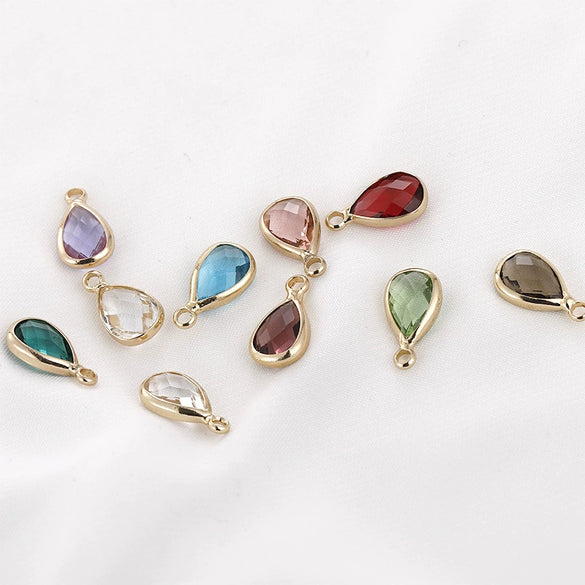Jewelry Crystal Glass Transparent Phnom Drop Cutting Surface Metal Electroplating Matching Material