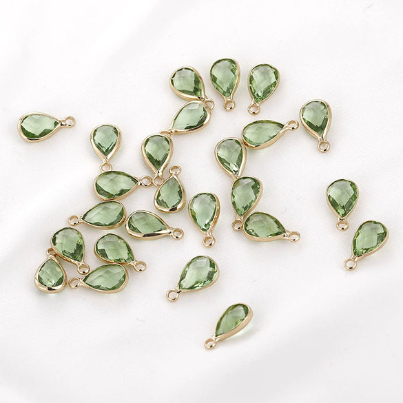 Jewelry Crystal Glass Transparent Phnom Drop Cutting Surface Metal Electroplating Matching Material