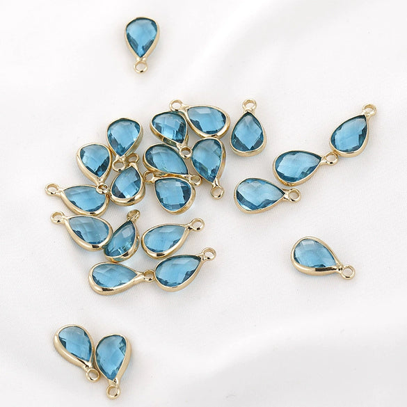Jewelry Crystal Glass Transparent Phnom Drop Cutting Surface Metal Electroplating Matching Material