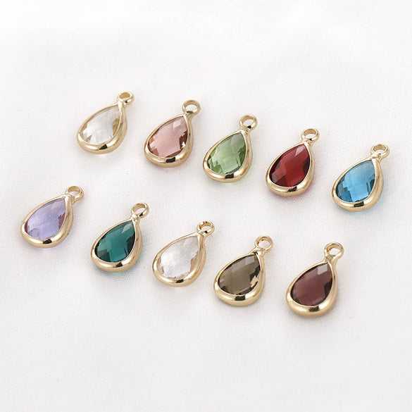 Jewelry Crystal Glass Transparent Phnom Drop Cutting Surface Metal Electroplating Matching Material