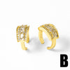 Jewelry Cshaped Zircon Goldplated Pierced Ear Bone Clip Earrings Copper Geometric Light Luxury Electroplated