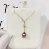 Jewelry Demon Purple Edison Freshwater Pearl Pendant Copper 18K Gold Y Chain Adjustable Necklace