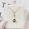 Jewelry Demon Purple Edison Freshwater Pearl Pendant Copper 18K Gold Y Chain Adjustable Necklace