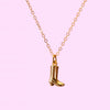 Jewelry Denim Boots Cowboy Hat Pendant Necklace Retro Style Copper Titanium Steel Ochain Furnace Vacuum Plating Electroplating 18K Real Gold For Women