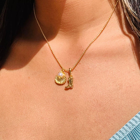 Jewelry Denim Boots Pendant Necklace Retro Style Stainless Steel Titanium Steel Geometric Shape Furnace Vacuum Plating Electroplating