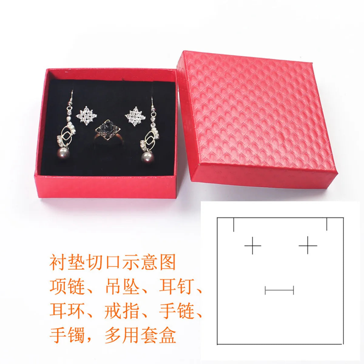 Jewelry Display Earrings Necklace Rings Box