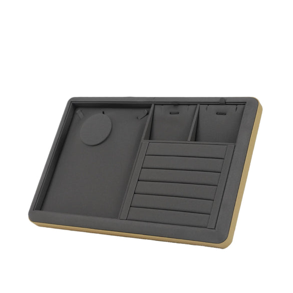 Jewelry Display Plate And Box Pu Leather Solid Color For Pendant Bracelet Earrings Necklace