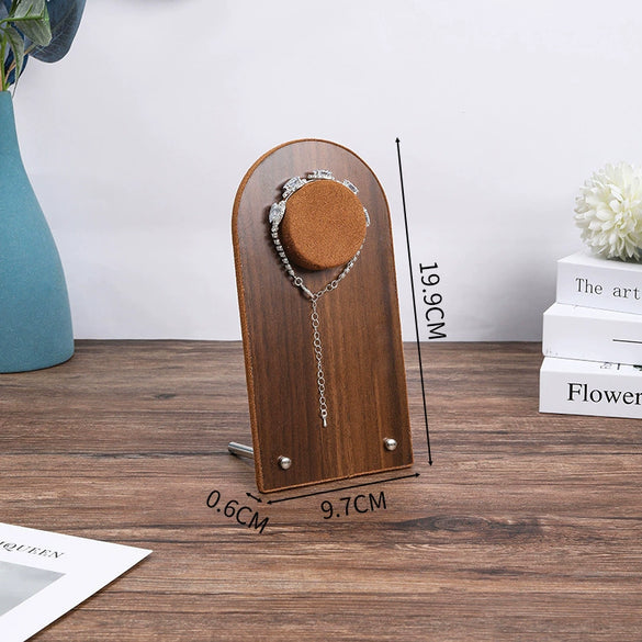 Jewelry Display Plate Geometric Wood Velvet Splicing Highend Storage Props