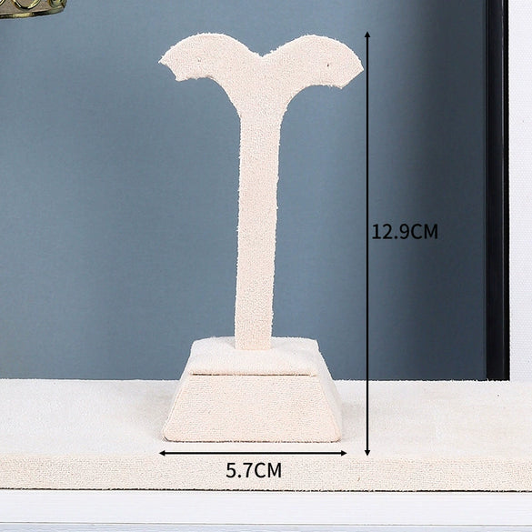 Jewelry Display Props Metal High Sense Tshape Beige Flannel Bracelet Ring Earring Rack