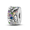 Jewelry Diy Bead Accessories White Copper Silver Plated Butterfly Star Buckle Holder With Dripping Oil Design