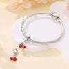 Jewelry Diy Bracelet 925 Sterling Silver Cherry Beaded Charm Epoxy Design