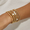 Jewelry Dopamine Colorful Cross Shell Pendant Elastic Bracelet Ccb Material Geometric Animal Zodiac Electroplating Style For Women