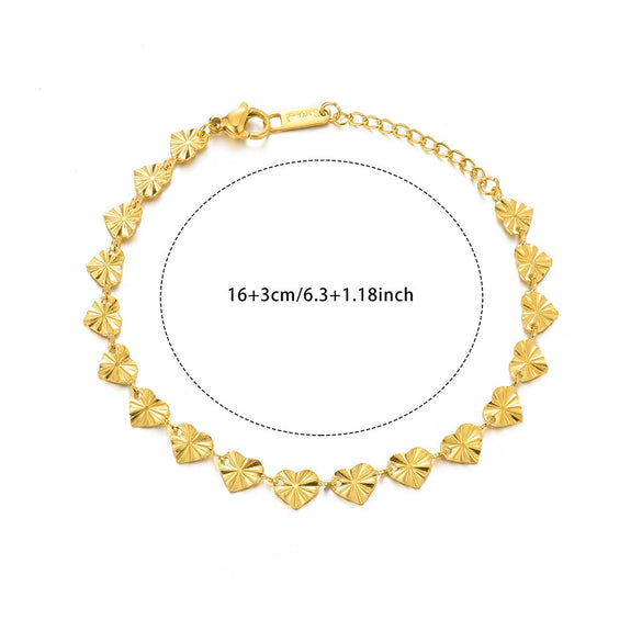 Jewelry Double Layer Anklet Stainless Steel Leaves Pattern Women's