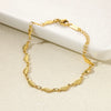 Jewelry Double Layer Anklet Stainless Steel Leaves Pattern Women's