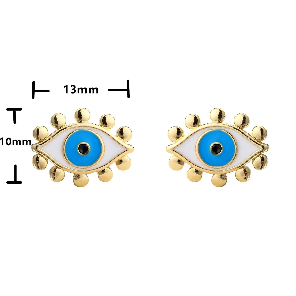 Hecheng Ornament Dripping Oil Eye Stud Earrings European And American Style Personalized Women's Stud Earrings Ornament Accessories