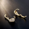 Jewelry Ear Buckle Double Row Flash Diamond Earrings Women's Natural Geometric Style Electroplated