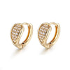 Jewelry Ear Buckle Double Row Flash Diamond Earrings Women's Natural Geometric Style Electroplated