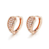 Jewelry Ear Buckle Double Row Flash Diamond Earrings Women's Natural Geometric Style Electroplated