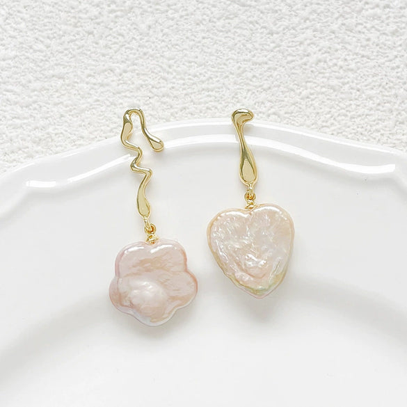 Jewelry Earrings Copper Baroque Irregular Lines Electroplated Handmade