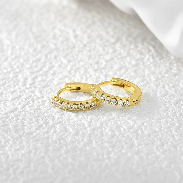 Jewelry Earrings Copper Geometric Circle Micro Inlay Single Row Zircon Electroplating For Women