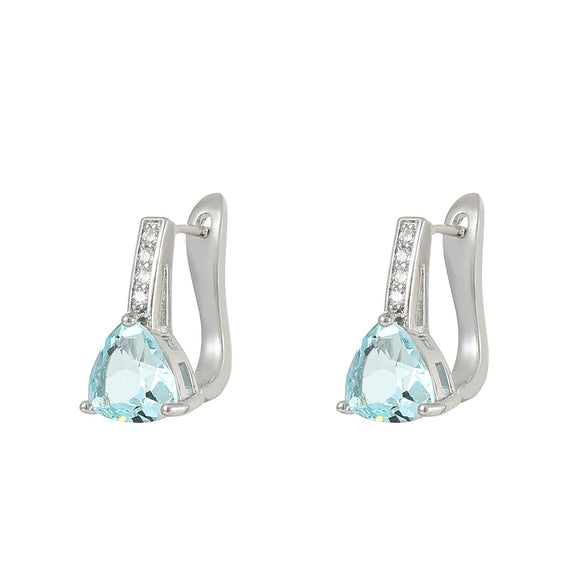 Jewelry Earrings Copper Geometric Electroplated Water Droplets Zircon Topaz