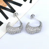 Jewelry Earrings Copper Geometric Inlaid Zircon Retro Highend Ins Style For Women