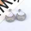 Jewelry Earrings Copper Geometric Inlaid Zircon Retro Highend Ins Style For Women