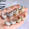 Jewelry Earrings Copper Geometric Inlaid Zircon Retro Highend Ins Style For Women