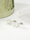 Jewelry Earrings Round White Opal Brass Electrical White Steel Geometric Electroplating For Women