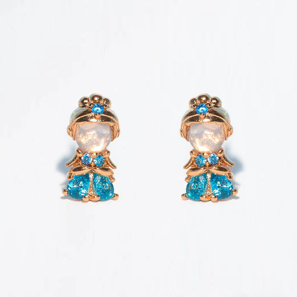 Jewelry Earrings Set Fairy Tale Cartoon Cute Crystal Shoes Style Zircon Copper