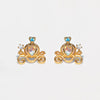 Jewelry Earrings Set Fairy Tale Cartoon Cute Crystal Shoes Style Zircon Copper