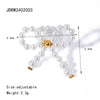 Jewelry Earrings Stainless Steel Bow Pearl Electroplated Light Luxury Women