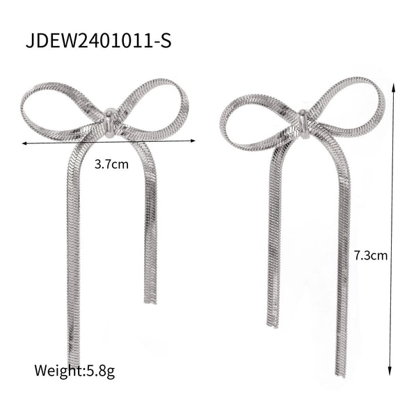 Jewelry Earrings Stainless Steel Bow Style Electroplated